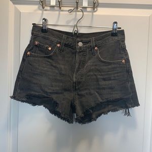 Levi’s original 501 black jean shorts